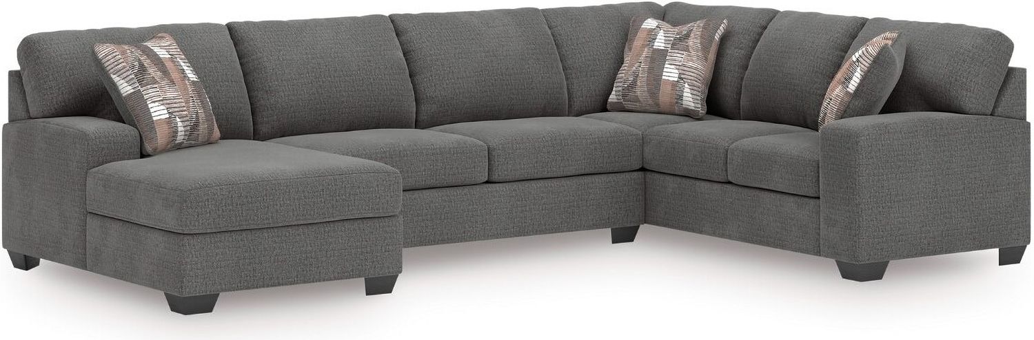 Newellen 3-Piece LAF Sectional With Chaise In Greystone NC48405S1
