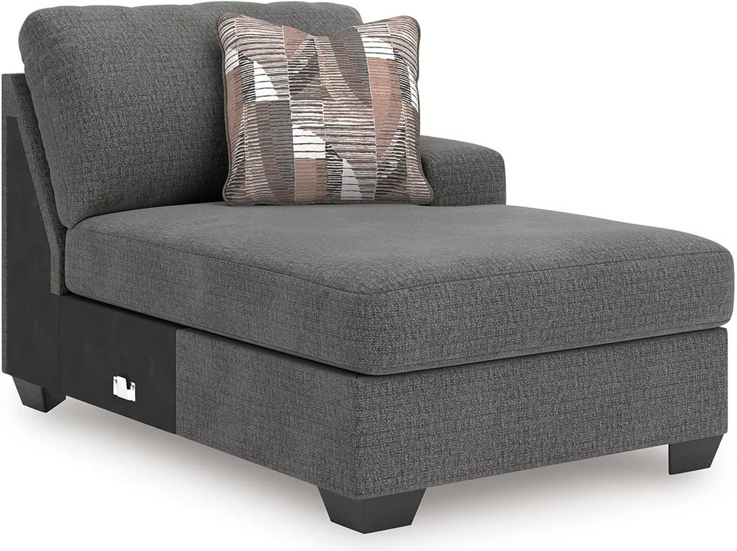 Newellen 3-Piece RAF Sectional With Chaise In Greystone NC48405S2
