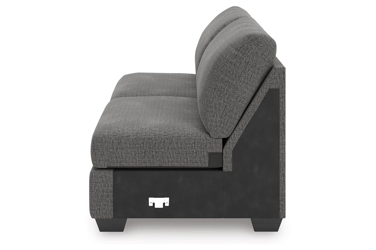 Newellen 3-Piece Sectional With Double Chaise In Greystone NC48405S3
