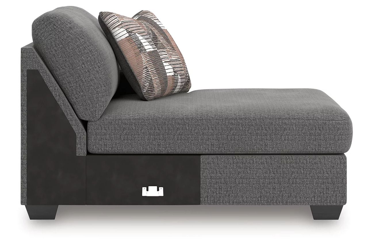 Newellen 3-Piece Sectional With Double Chaise In Greystone NC48405S3