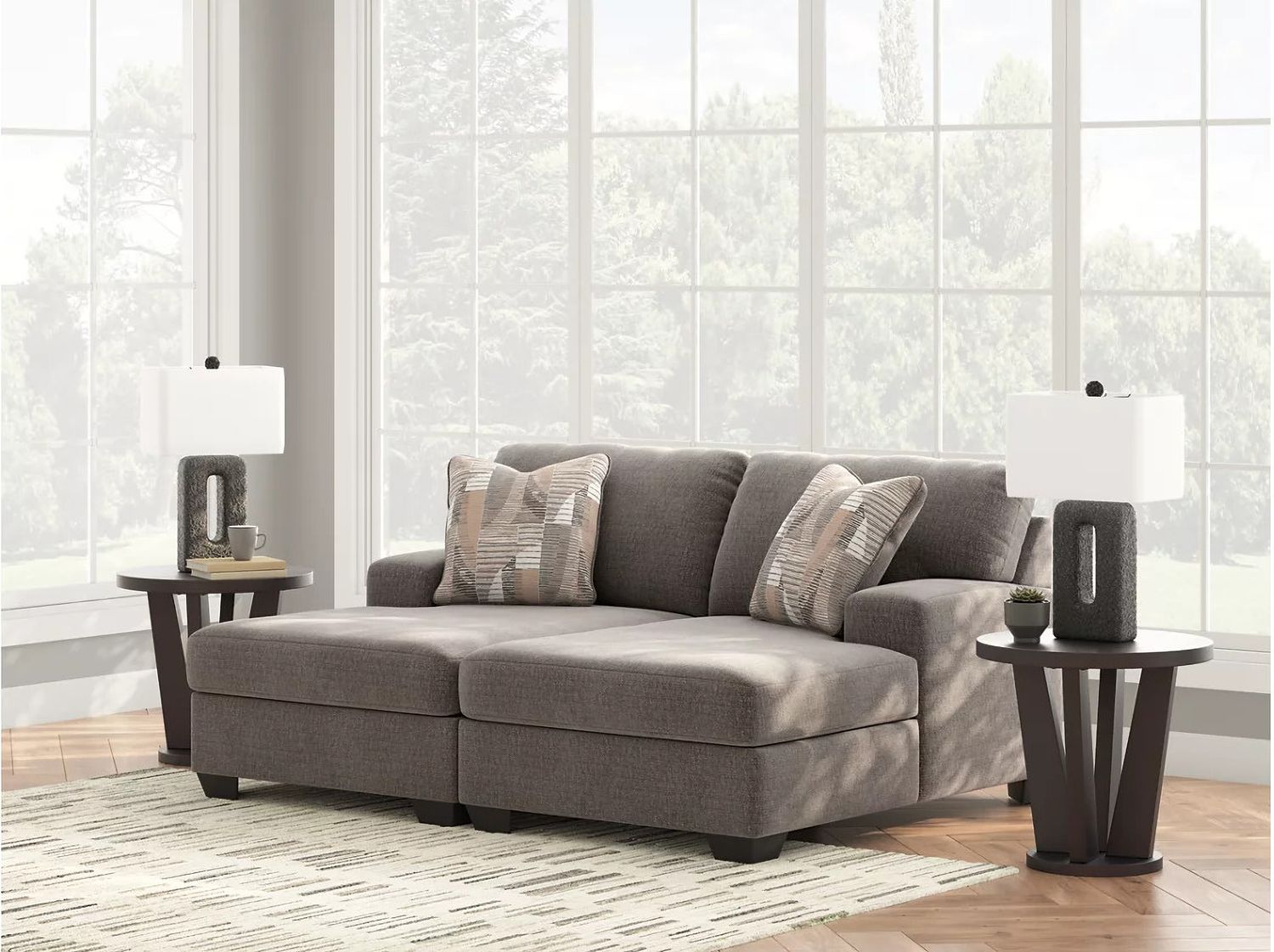 Newellen 2-Piece Super Chaise In Greystone NC48405S4