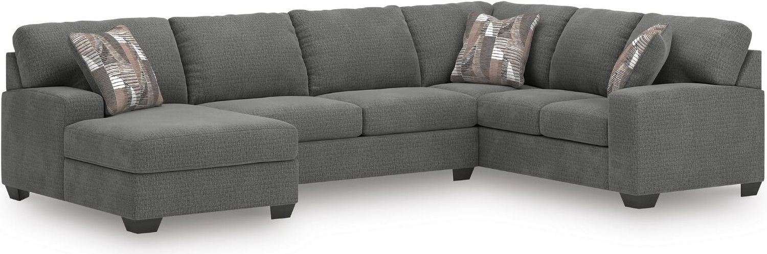Newellen 3-Piece LAF Sleeper Sectional With Chaise In Greystone NC48405S5