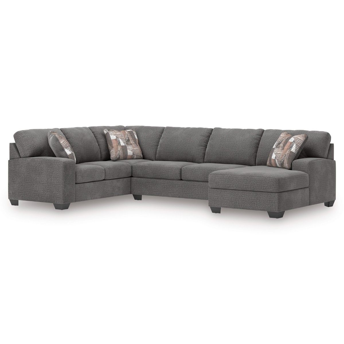 Newellen 3-Piece RAF Sleeper Sectional With Chaise In Greystone NC48405S6