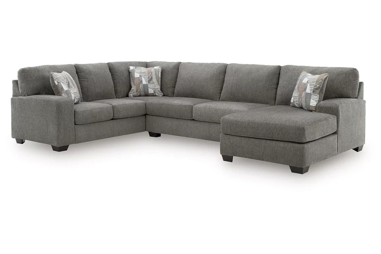 Newellen 3-Piece RAF Sleeper Sectional With Chaise In Greystone NC48405S6