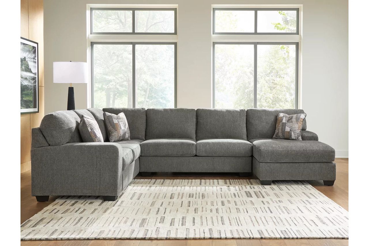 Newellen 3-Piece RAF Sleeper Sectional With Chaise In Greystone NC48405S6