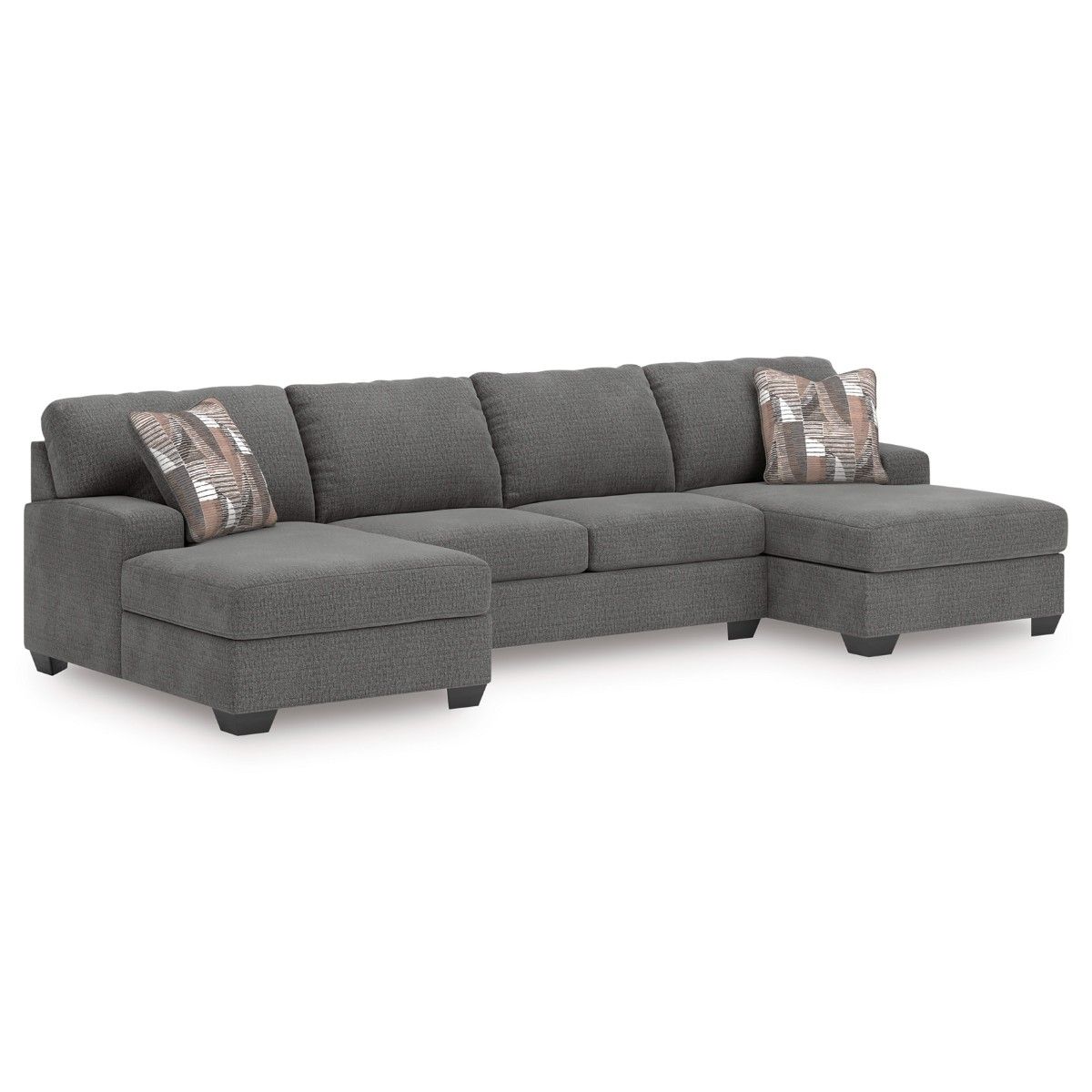 Newellen 3-Piece Sleeper Sectional With Double Chaise In Greystone NC48405S7