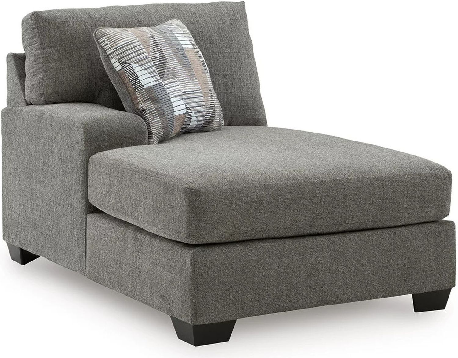 Revenna 3-Piece Sectional and Oversized Ottoman In Greystone NC48405U1