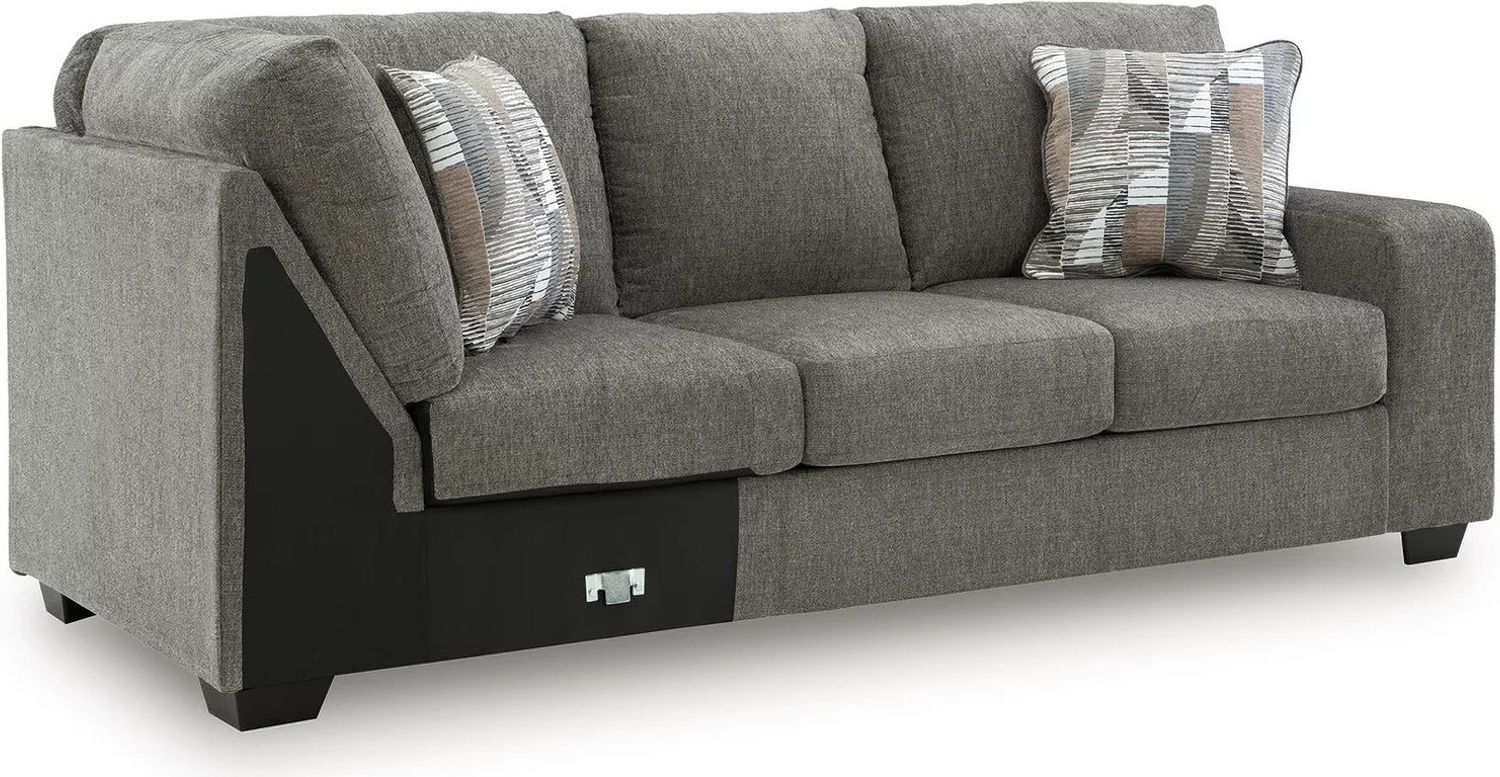 Revenna 3-Piece Sectional and Oversized Ottoman In Greystone NC48405U1