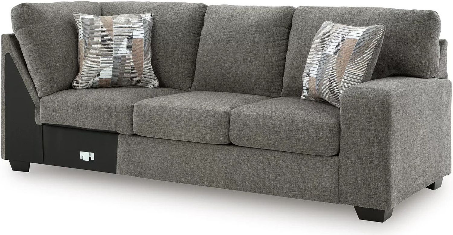 Revenna 3-Piece Sectional and Oversized Ottoman In Greystone NC48405U1