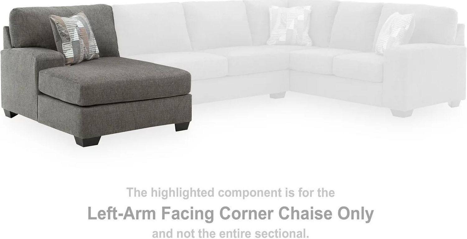 Revenna 3-Piece Sectional and Oversized Ottoman In Greystone NC48405U1
