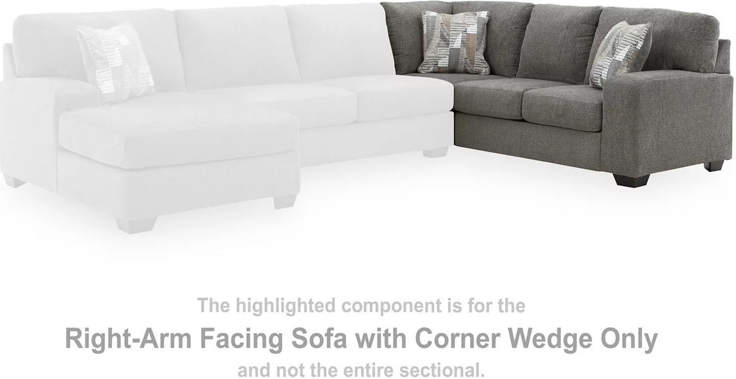 Revenna 3-Piece Sectional and Oversized Ottoman In Greystone NC48405U1