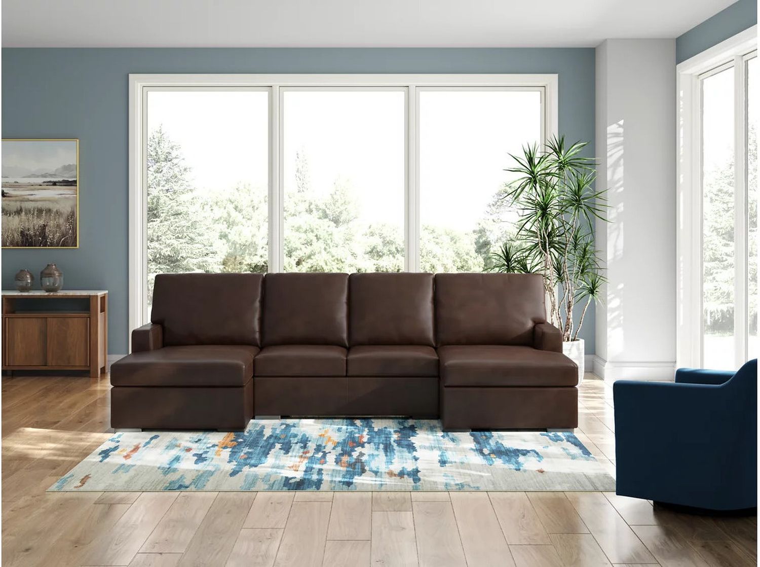 Dorracaster 3-Piece Sectional with Double Chaise In Coffee NC48504S3