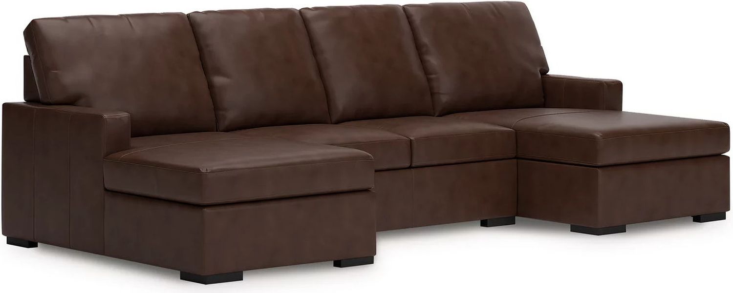 Dorracaster 3-Piece Sectional with Double Chaise In Coffee NC48504S3