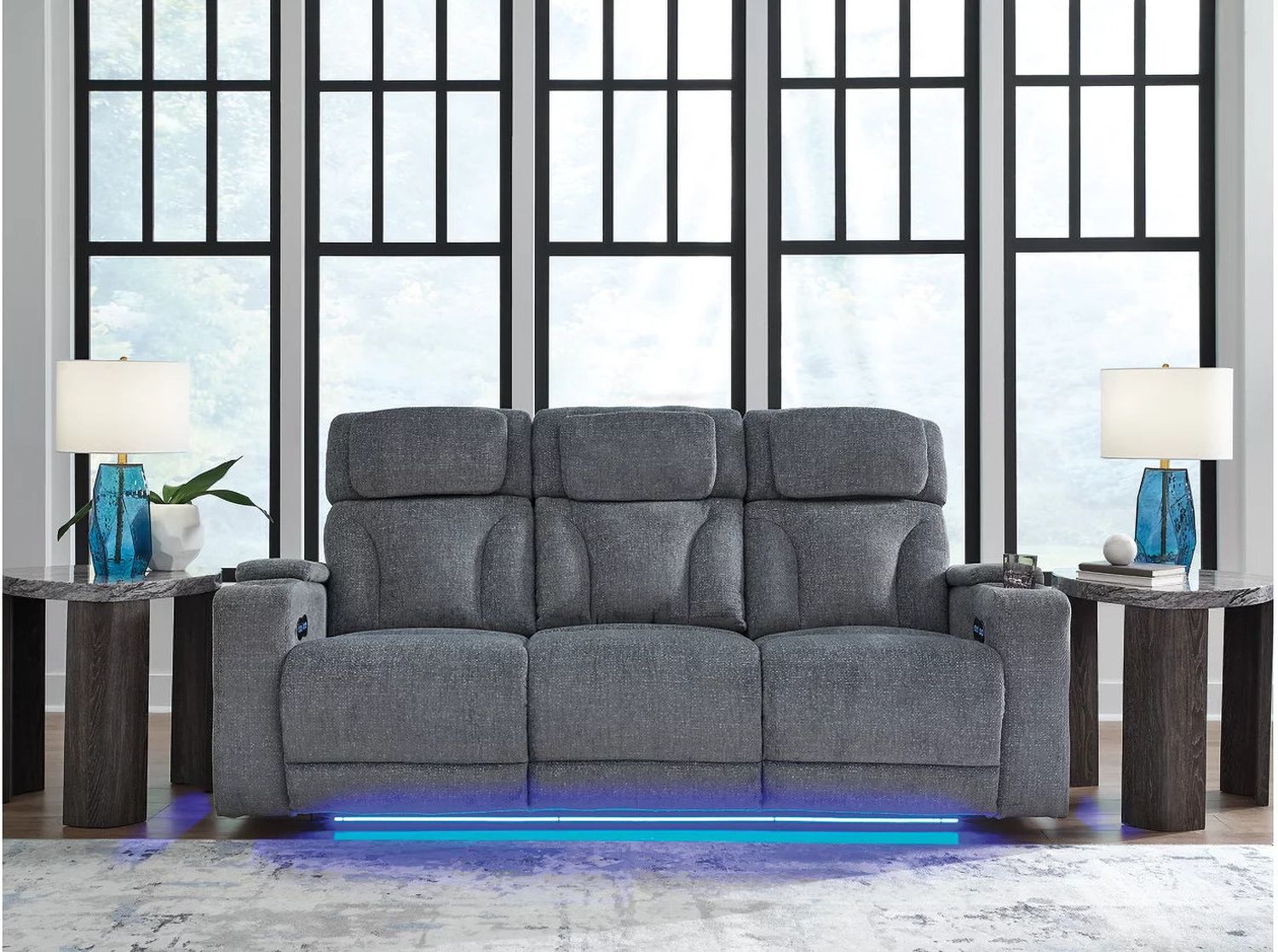 RiverTest Power Reclining Sofa In Steel NC4980215