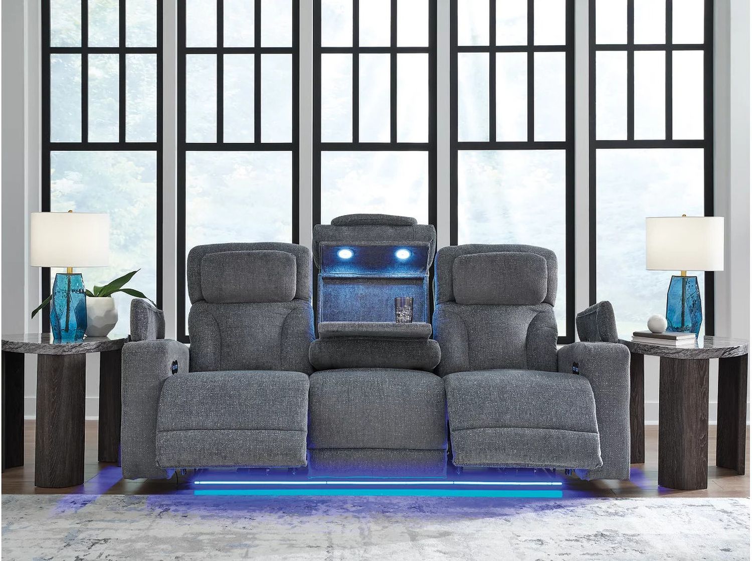 RiverTest Power Reclining Sofa In Steel NC4980215