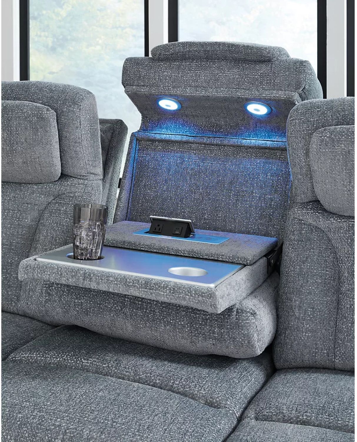 RiverTest Power Reclining Sofa In Steel NC4980215