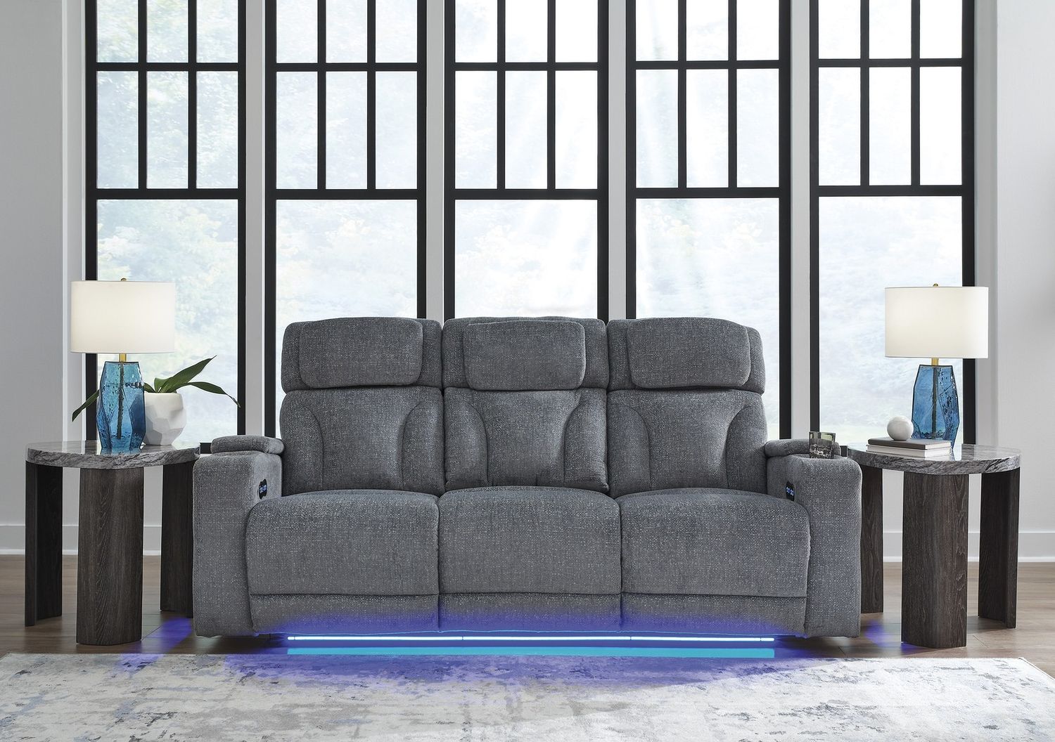 RiverTest Power Reclining Sofa In Steel NC4980215
