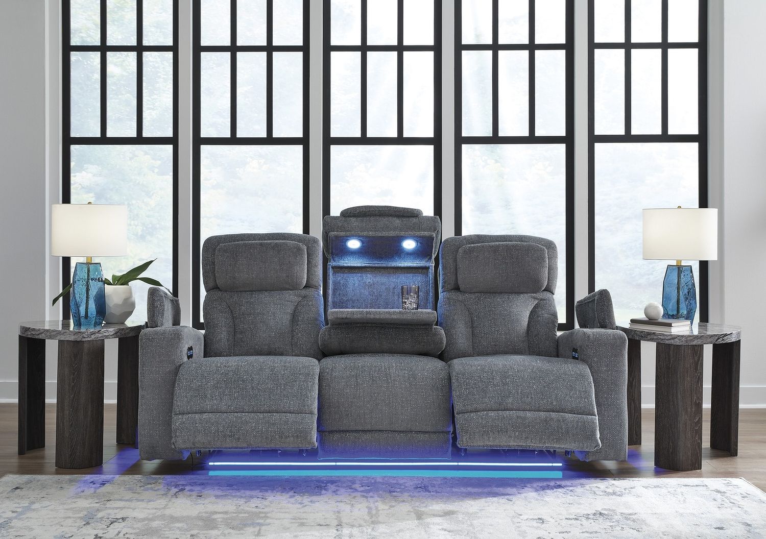 RiverTest Power Reclining Sofa In Steel NC4980215