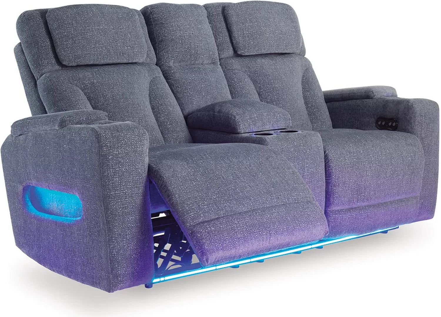 RiverTest Power Reclining Loveseat with Console In Steel NC4980218