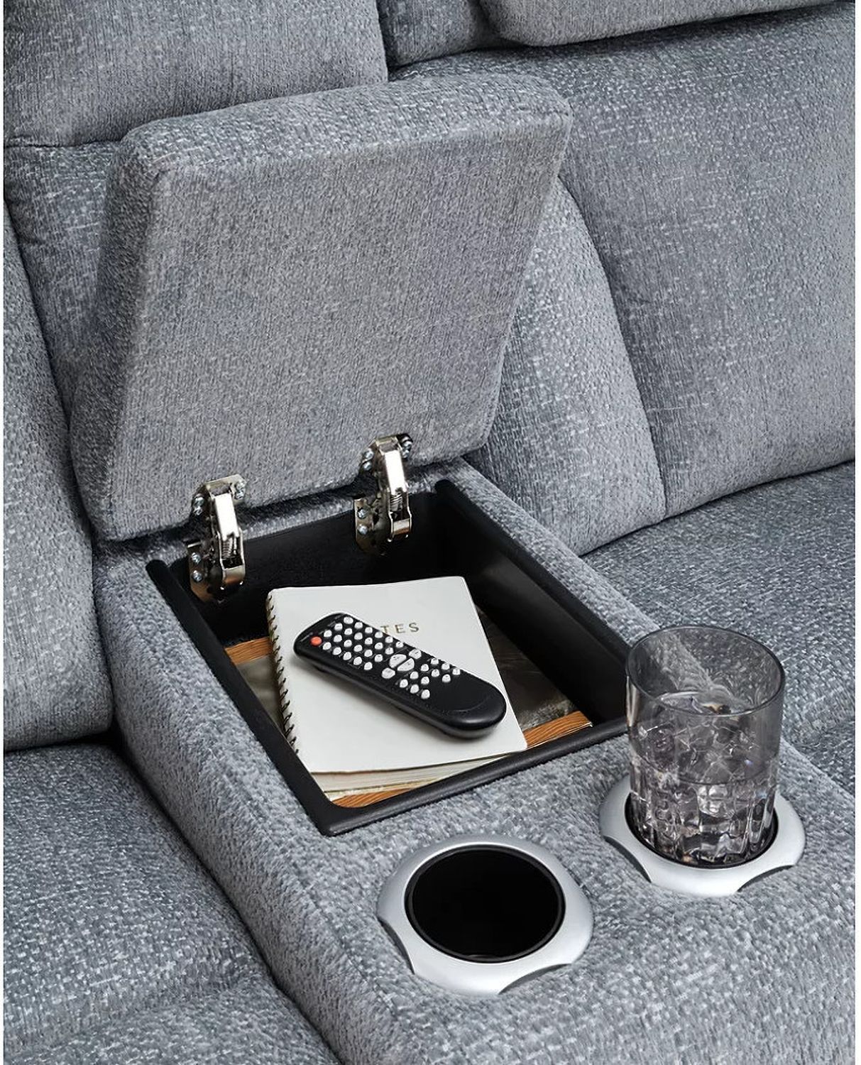 RiverTest Power Reclining Loveseat with Console In Steel NC4980218