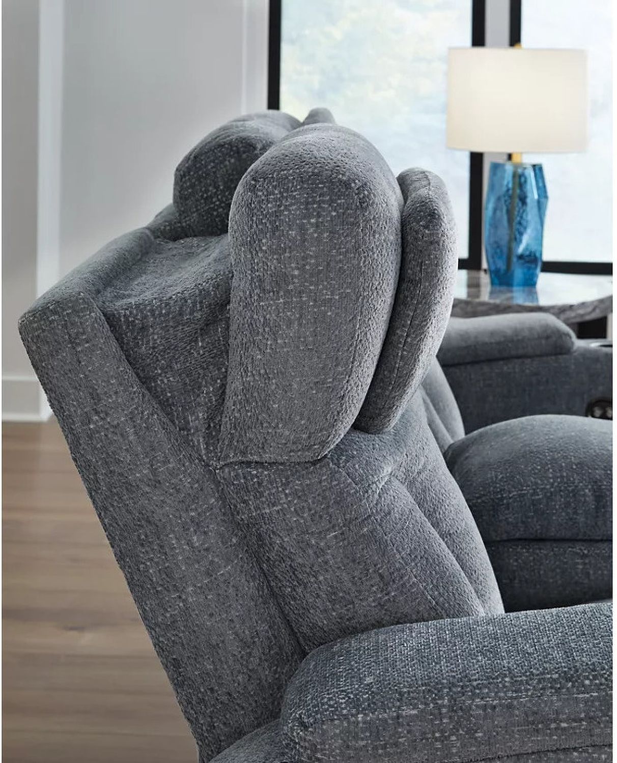 RiverTest Power Reclining Loveseat with Console In Steel NC4980218