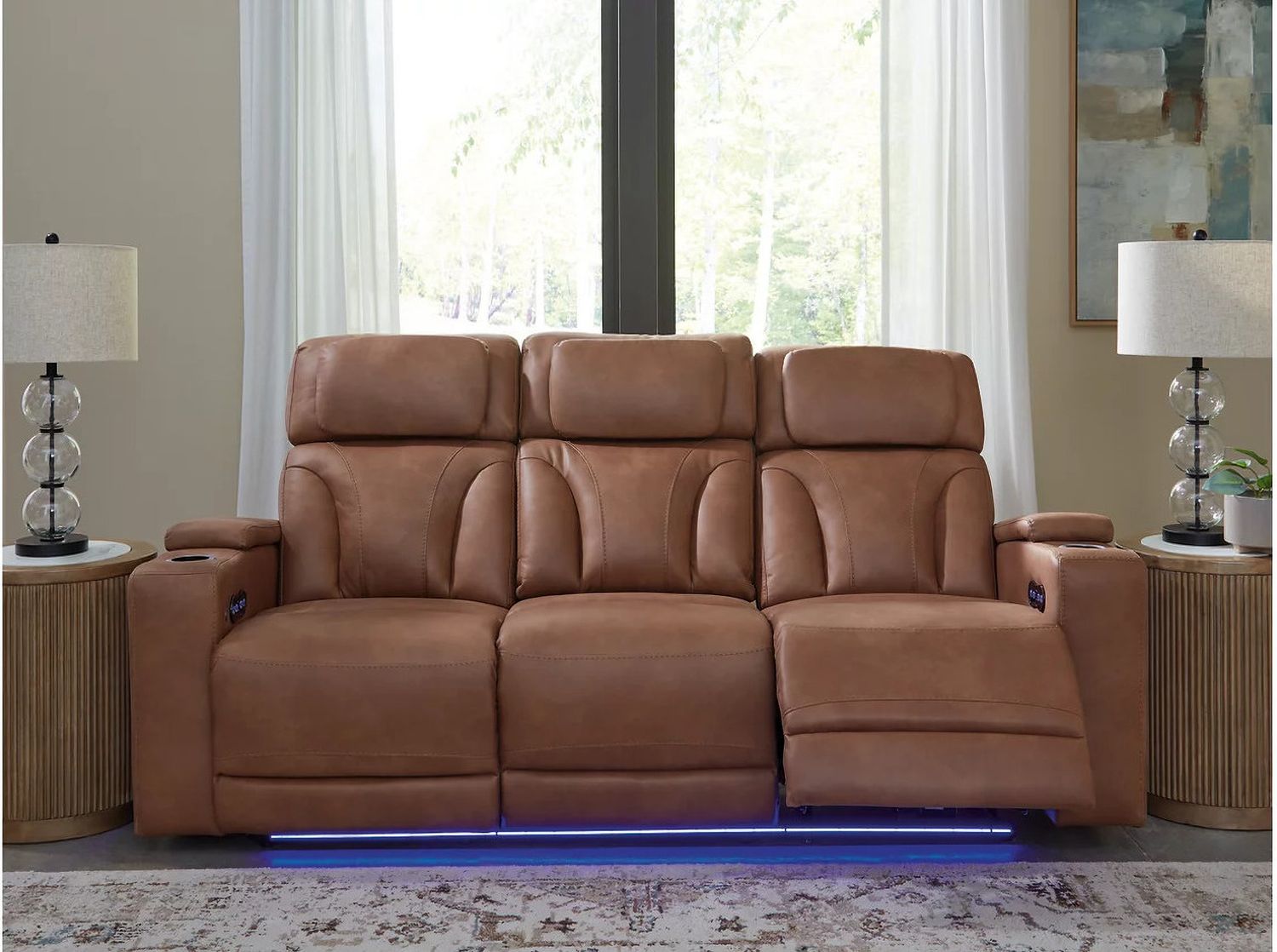 Wonder Waves Power Reclining Sofa In Caramel NC5010115