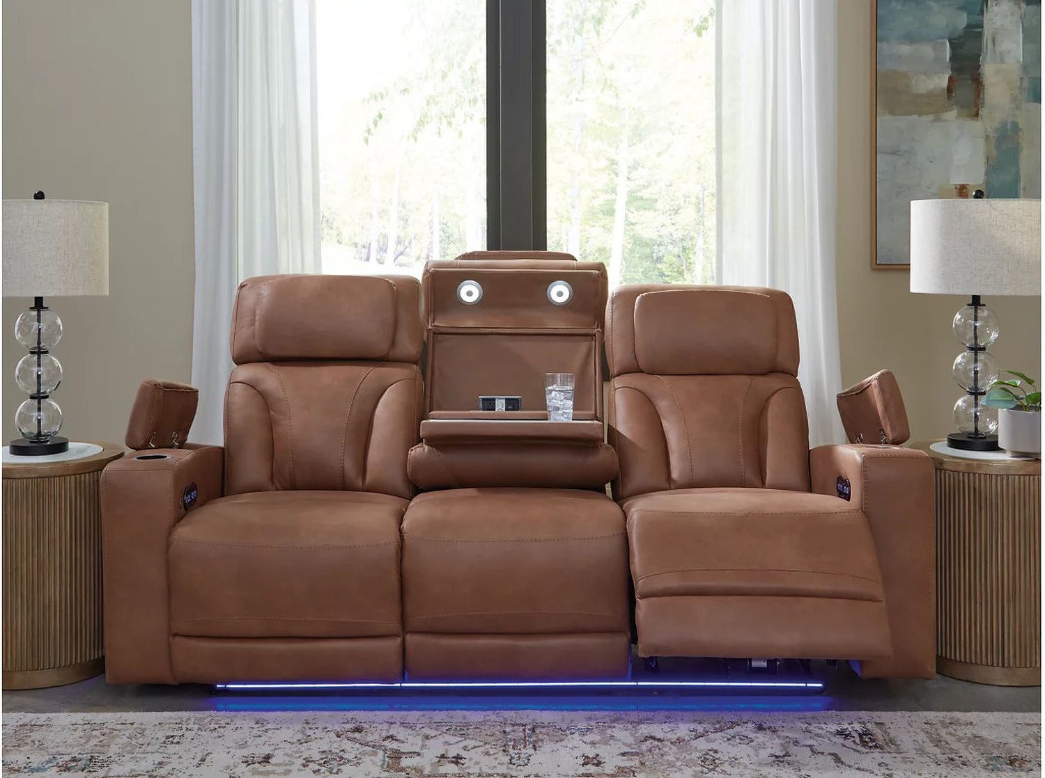 Wonder Waves Power Reclining Sofa In Caramel NC5010115