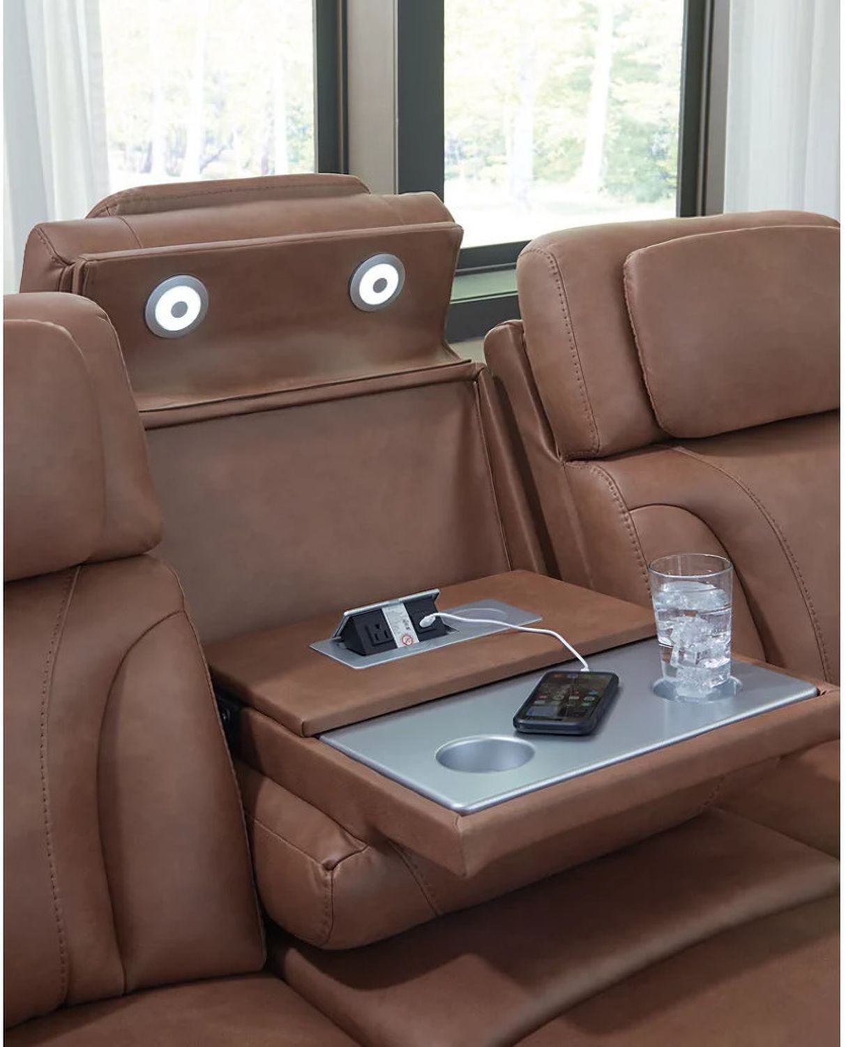 Wonder Waves Power Reclining Sofa In Caramel NC5010115