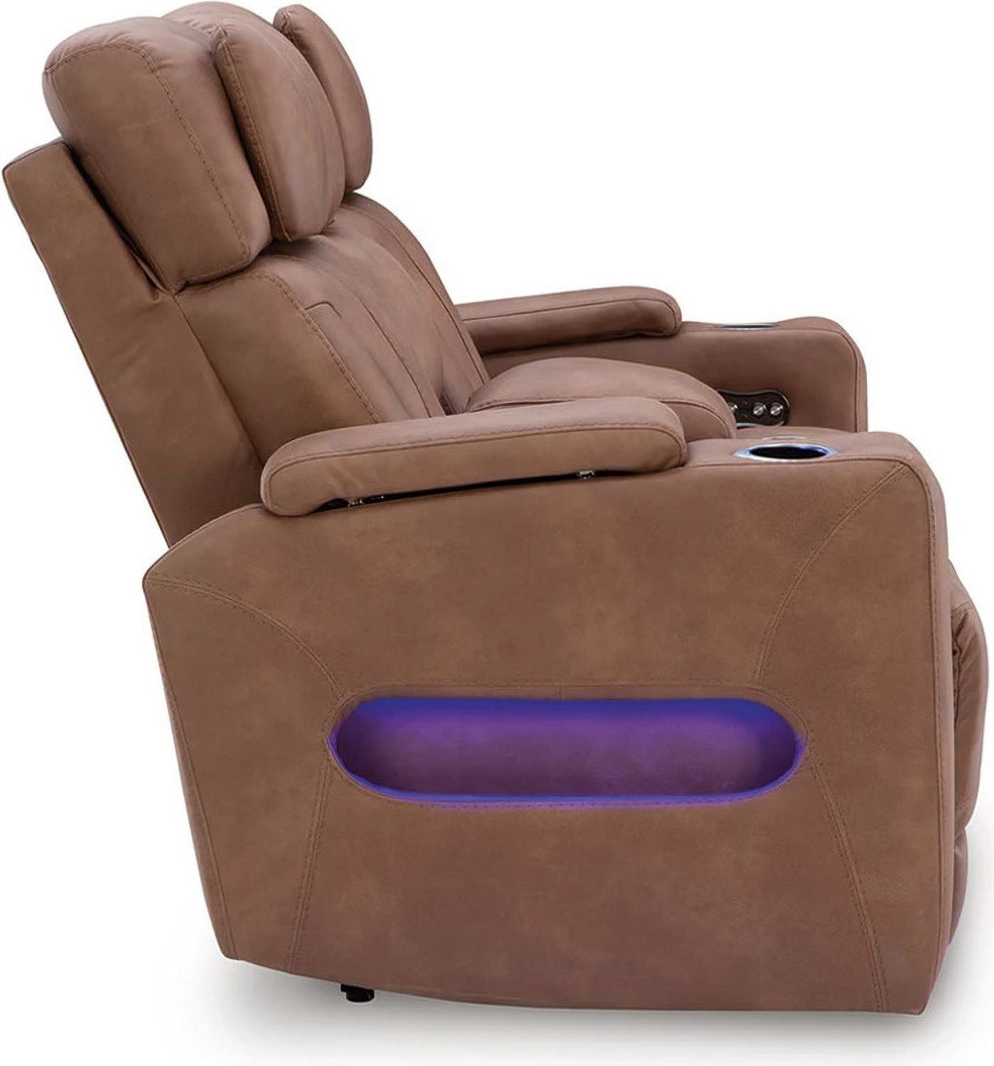 Wonder Waves Power Reclining Loveseat with Console In Caramel NC5010118