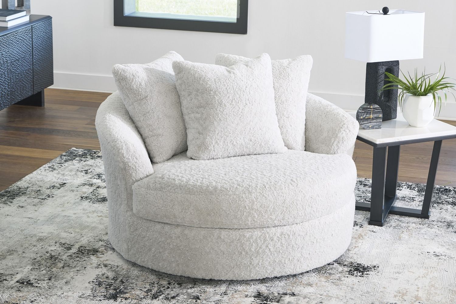 Cuddlesome Oversized Swivel Accent Chair In Arctic NC5910621