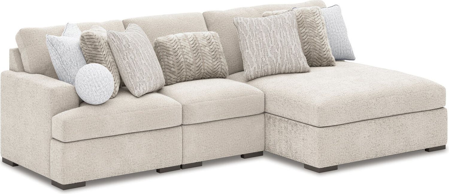 Cuddlesome 3-Piece LAF Sectional with Chaise In Arctic NC59106S1