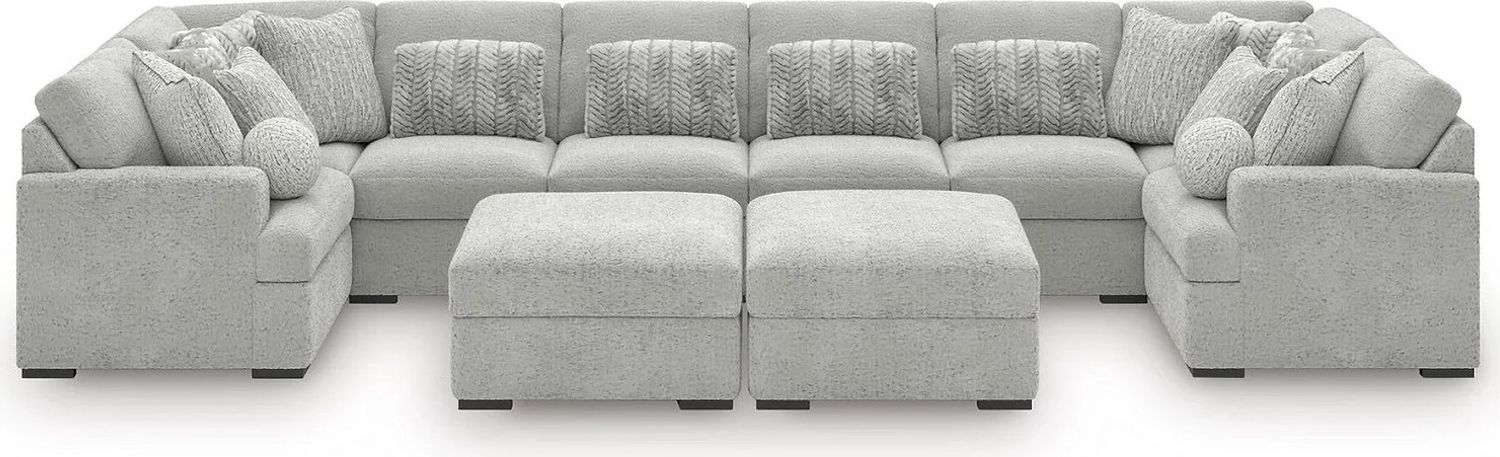 Cuddlesome 10-Piece Sectional with Ottoman In Arctic NC59106S10