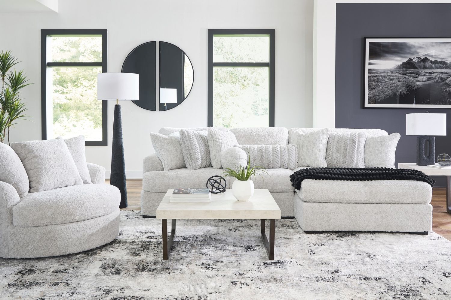 Cuddlesome 5-Piece Sectional with Chaise In Arctic NC59106S11