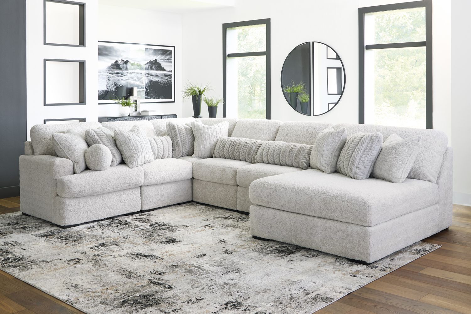 Cuddlesome 6-Piece LAF Sectional with Chaise In Arctic NC59106S3