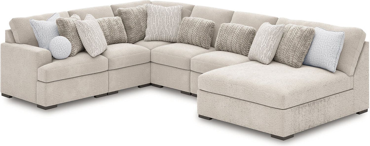 Cuddlesome 6-Piece LAF Sectional with Chaise In Arctic NC59106S3