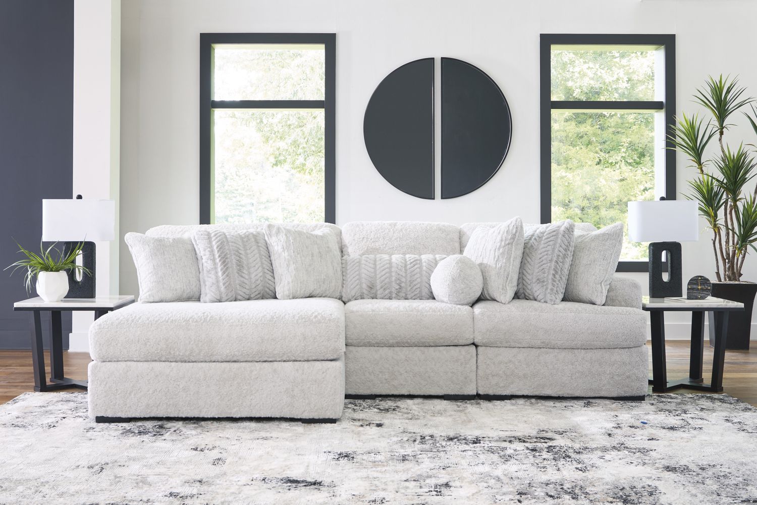 Cuddlesome 3-Piece RAF Sectional with Chaise In Arctic NC59106S7