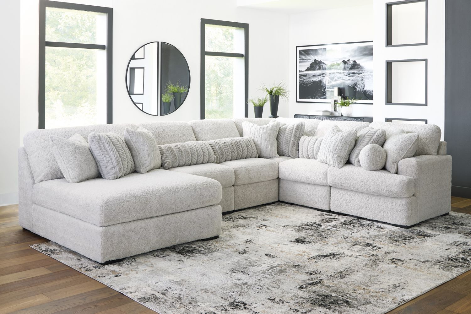 Cuddlesome 6-Piece RAF Sectional with Chaise In Arctic NC59106S8