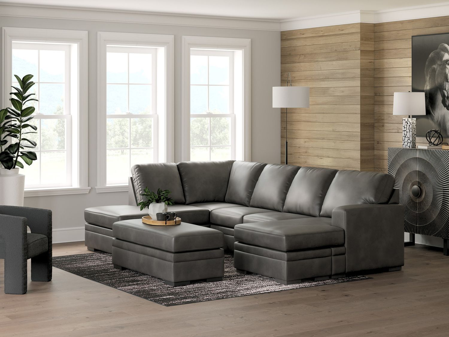 Brickett Oversized Accent Ottoman In Shadow NC6161008