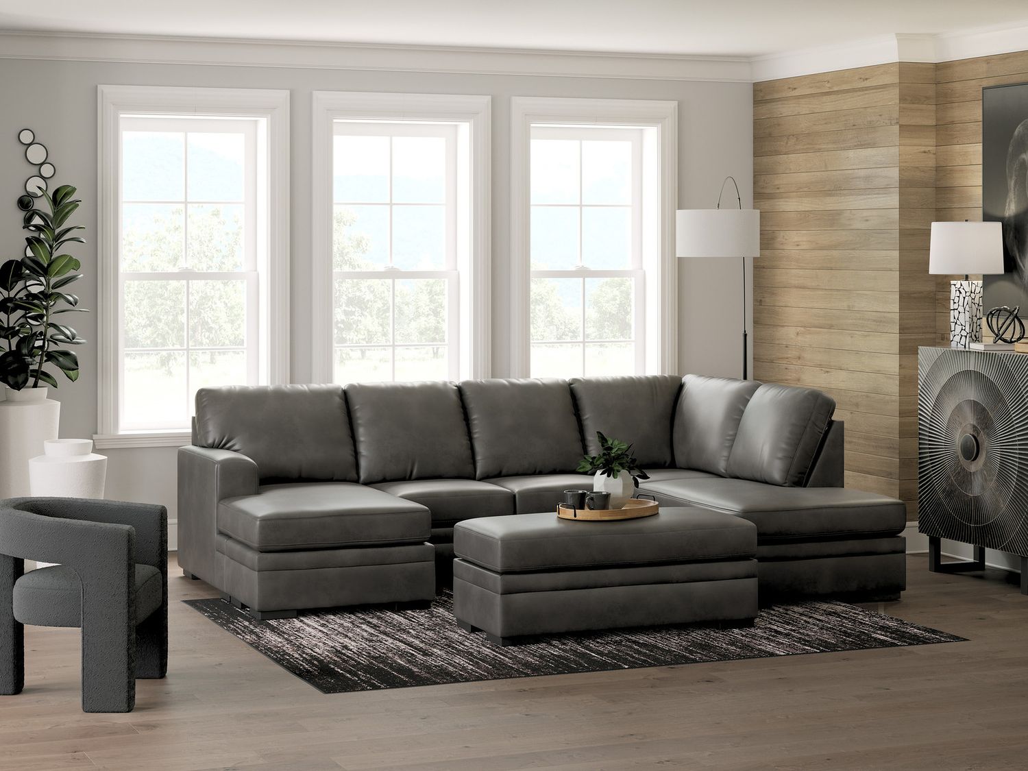 Brickett Oversized Accent Ottoman In Shadow NC6161008