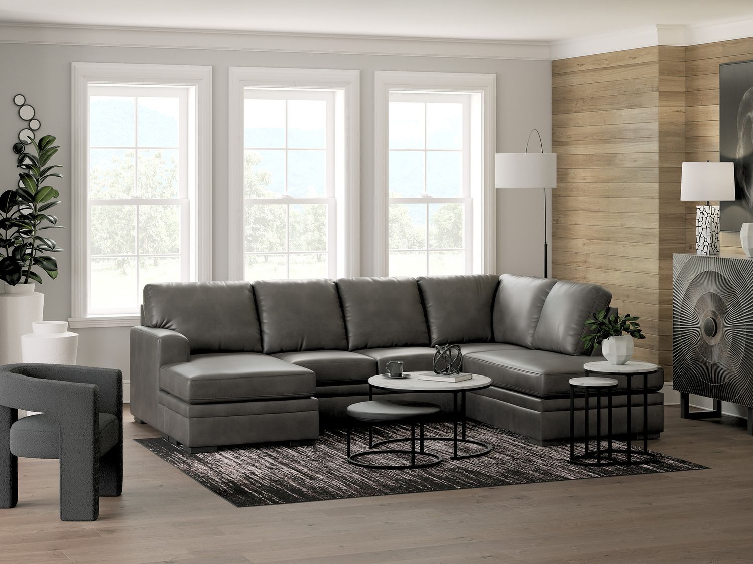 Brickett 2-Piece Sectional with RAF Chaise In Shadow NC61610S1
