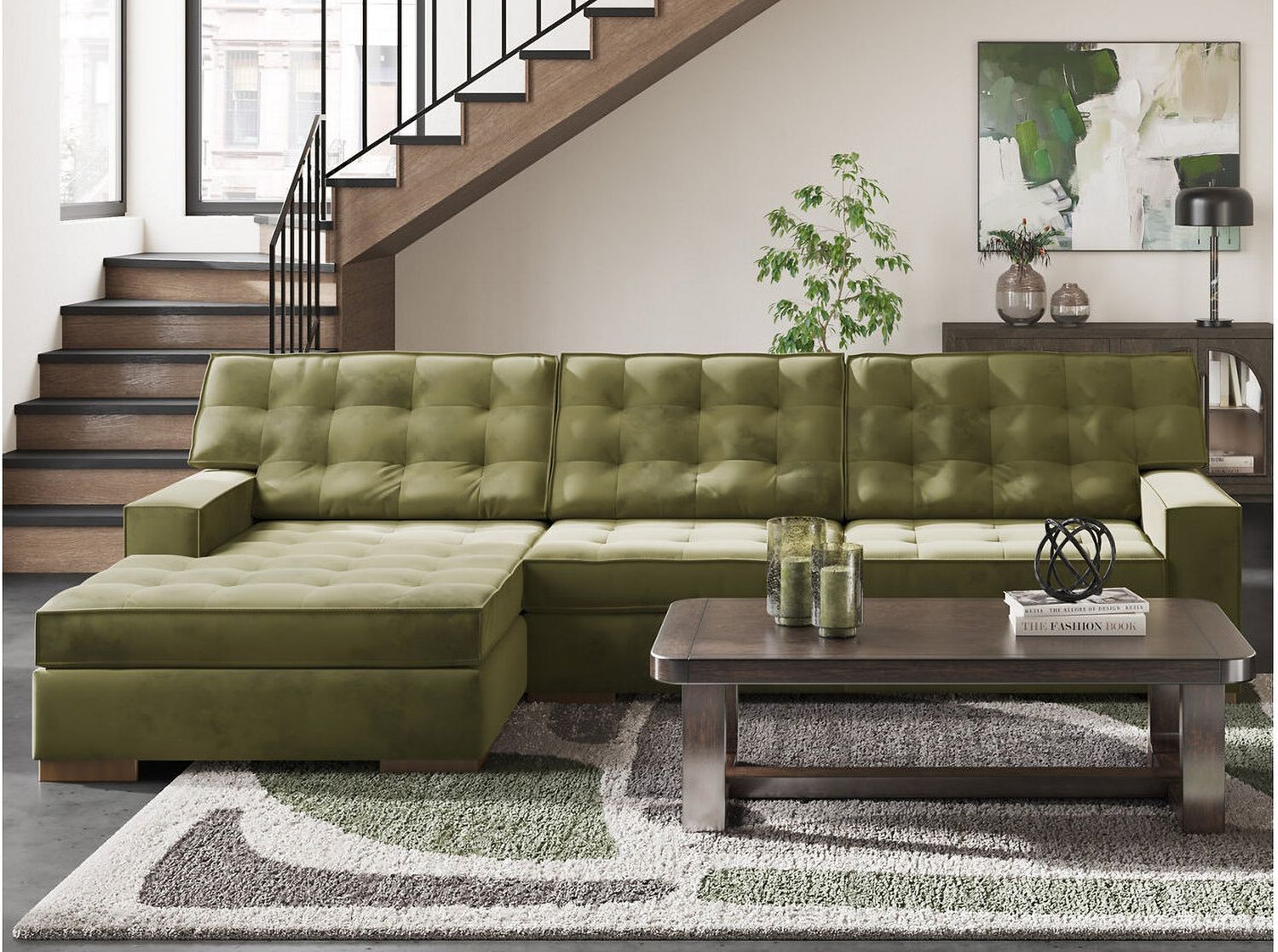 Marlow Peak 2-Piece Sectional with LAF Chaise In Olive NC61702S1