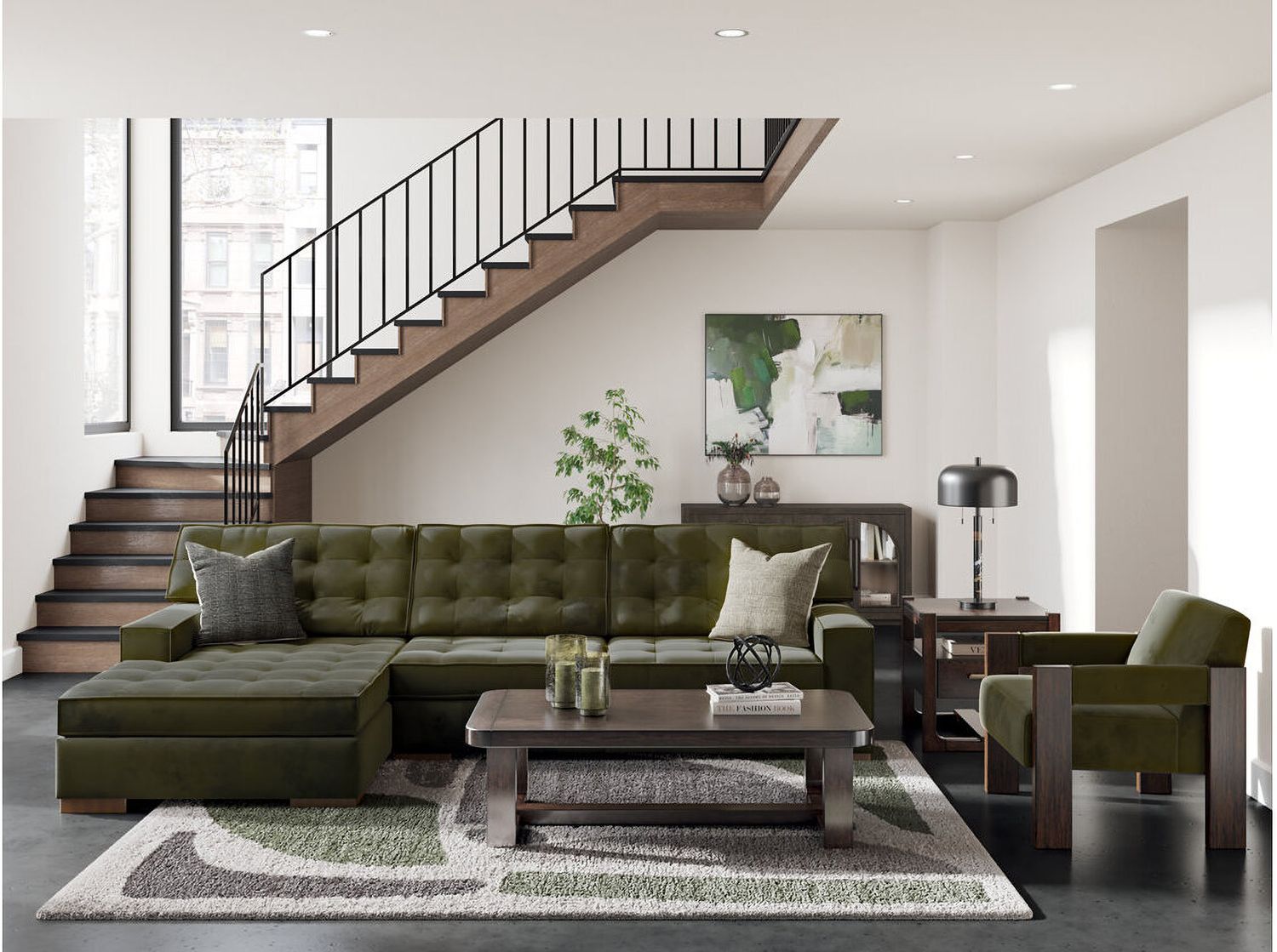 Marlow Peak 2-Piece Sectional with LAF Chaise In Olive NC61702S1