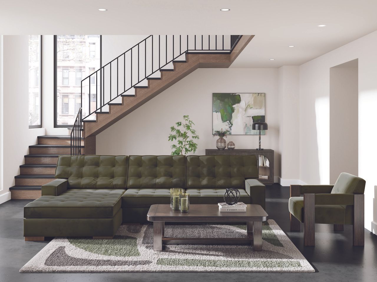 Marlow Peak 2-Piece Sectional with LAF Chaise In Olive NC61702S1