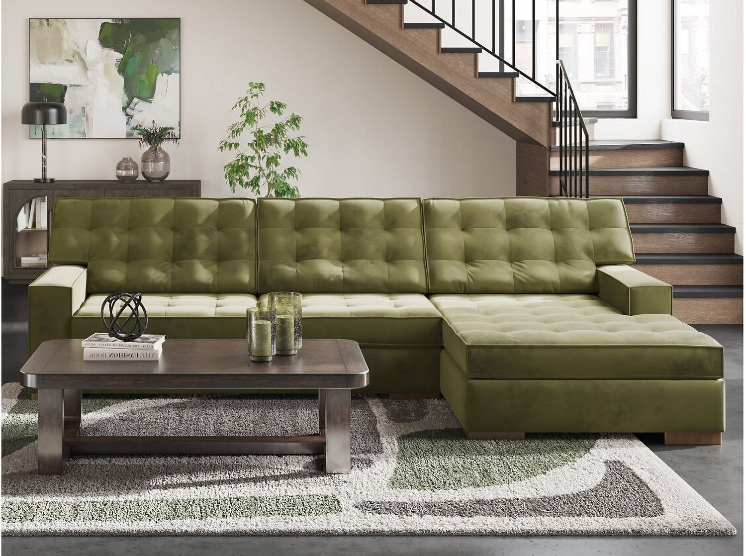 Marlow Peak 2-Piece Sectional with RAF Chaise In Olive NC61702S2