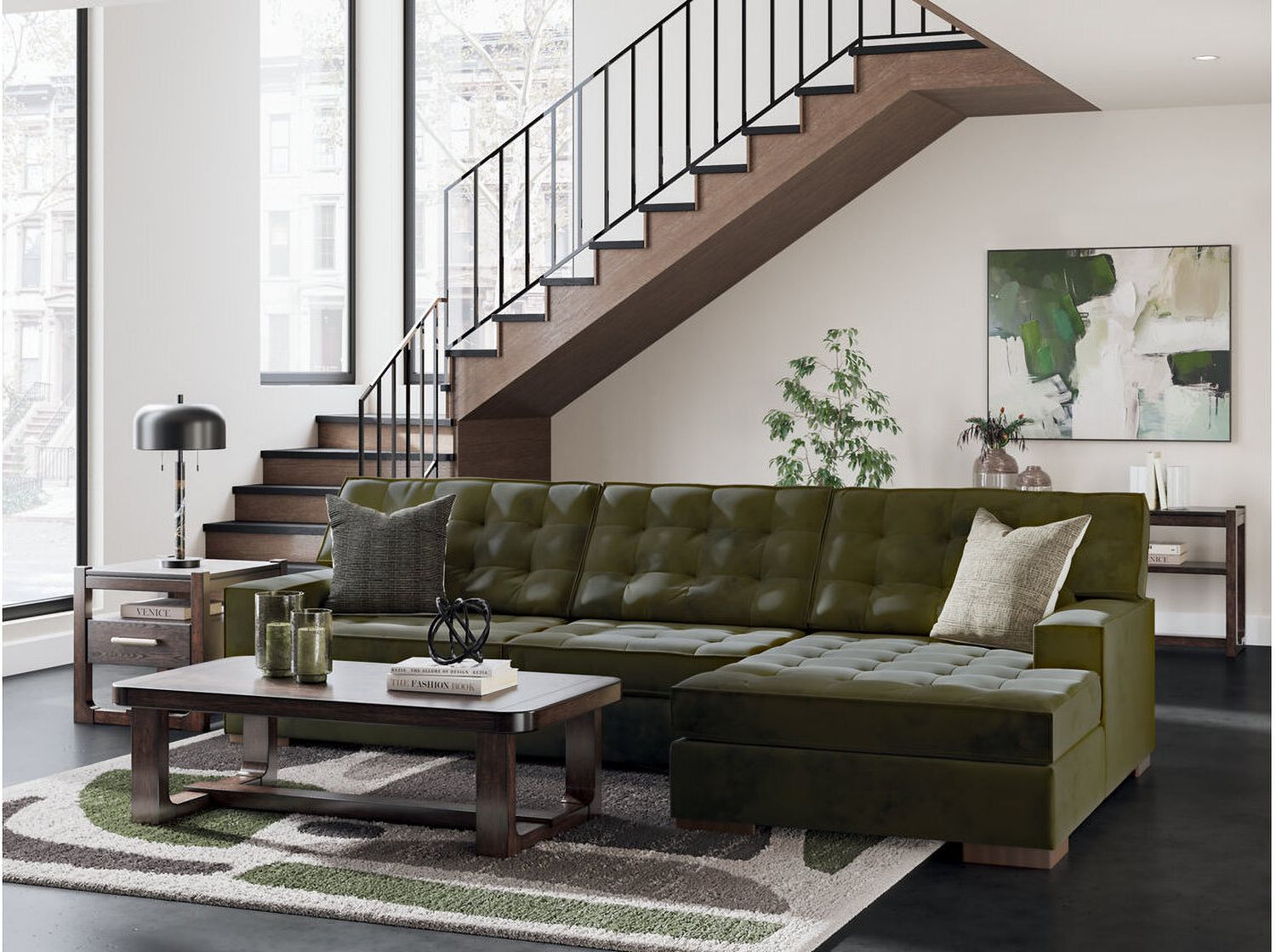 Marlow Peak 2-Piece Sectional with RAF Chaise In Olive NC61702S2