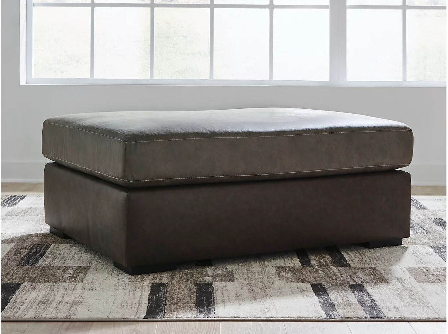 Helson Oversized Accent Ottoman In Fossil NC6270308