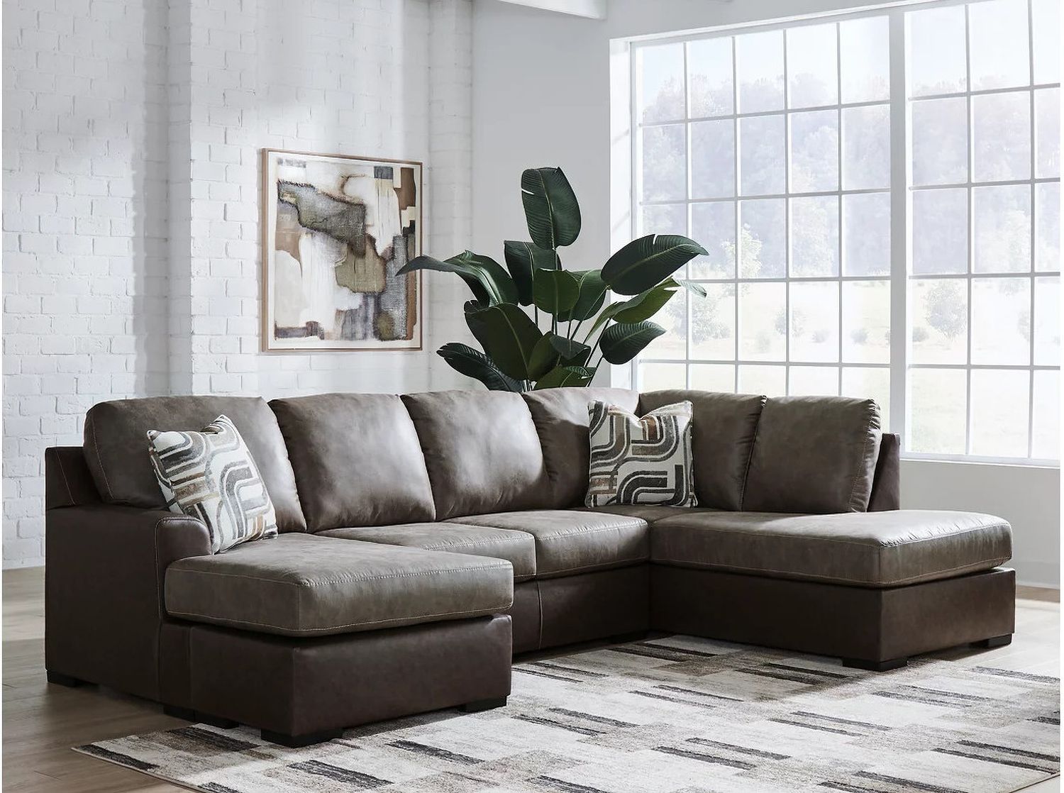 Helson 2-Piece RAF Sleeper Sectional with Chaise In Fossil NC62703S5