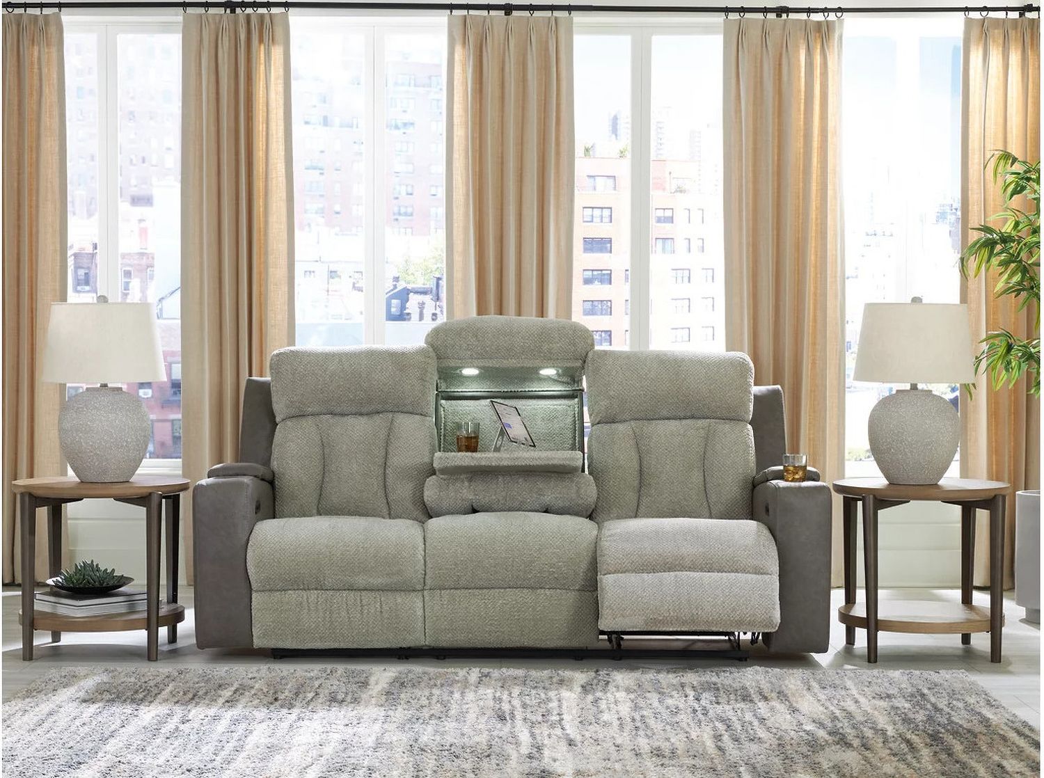 Point Clear Power Reclining Sofa In Sisal NC6320415