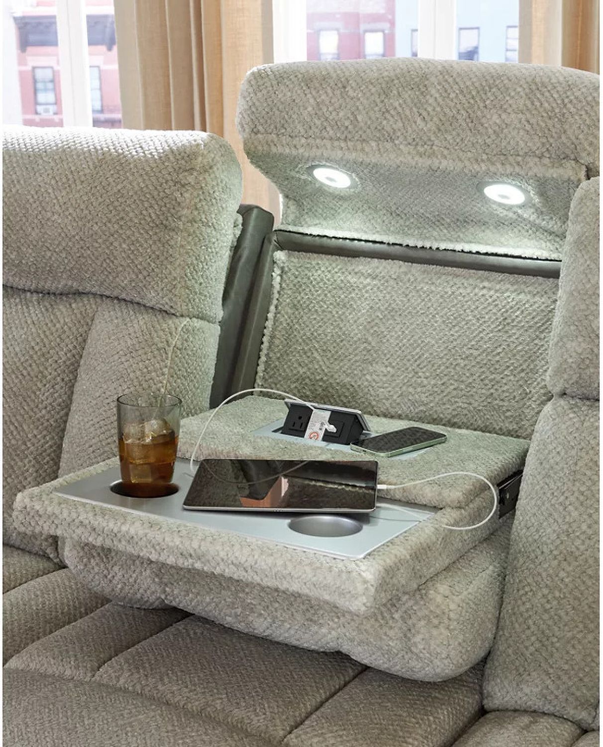 Point Clear Power Reclining Sofa In Sisal NC6320415