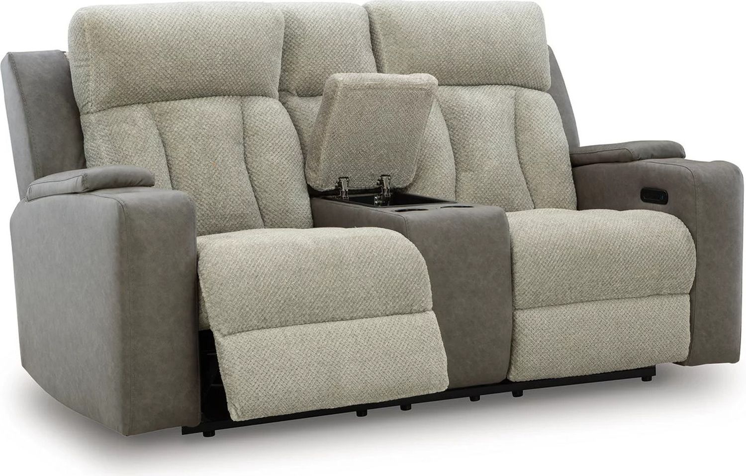 Point Clear Power Reclining Loveseat with Console In Sisal NC6320418